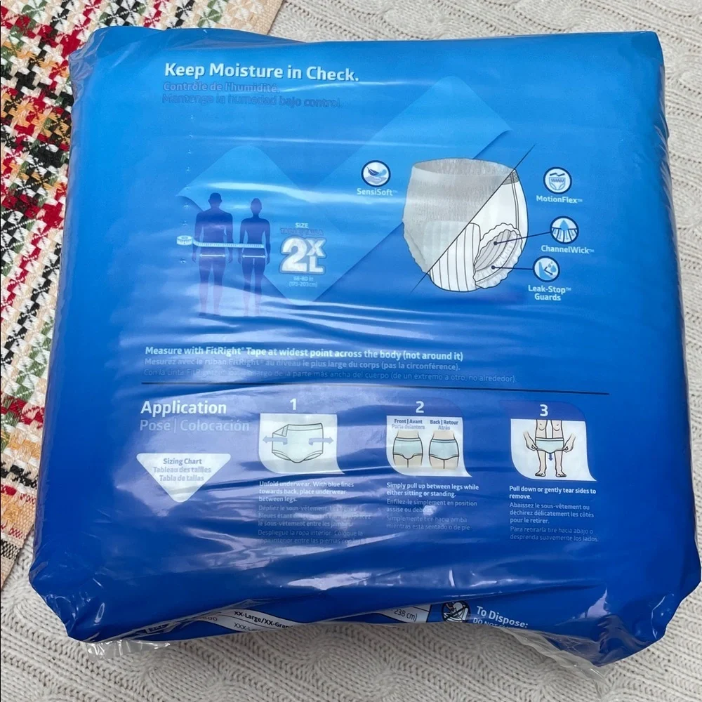 NEW FitRight Ultra Unisex Underwear - 2XL 20 pairs Motion Flex, ChannelWick